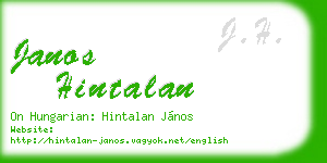 janos hintalan business card