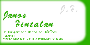 janos hintalan business card